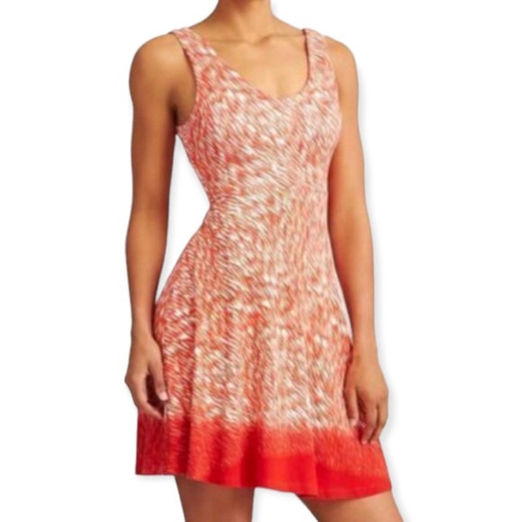 Athleta Animal Print Sleeveless Knit Dress, Size Large - Orange/White - Picture 12 of 12